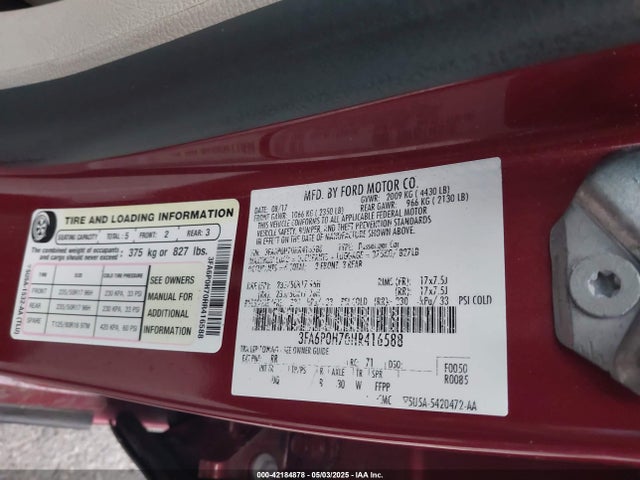 3FA6P0H70HR416588 Ford FUSION SE