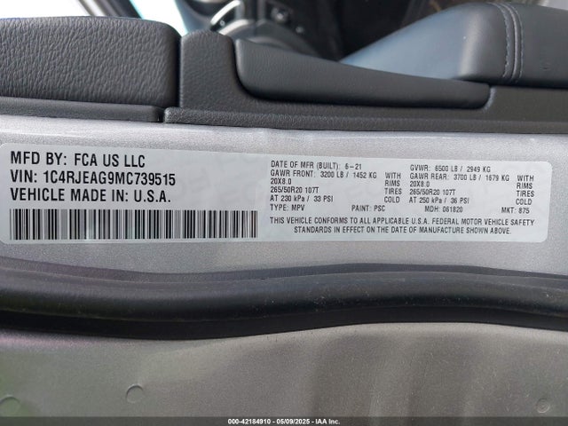 1C4RJEAG9MC739515 Jeep Grand Cherokee