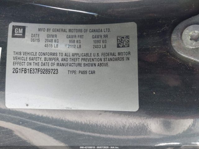 2G1FB1E37F9289723 Chevrolet Camaro 2ls