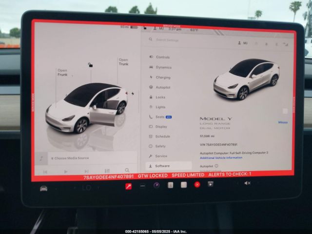 7SAYGDEE4NF407891 Tesla Model Y Long Range Dual Motor All-wheel Drive