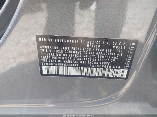 3VWDB7AJ8HM243363 Volkswagen 1.4 tsi