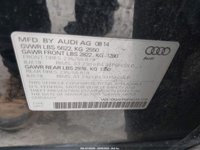 2015 AUDI Q5 WA1DGAFP6FA035159 Photo 8