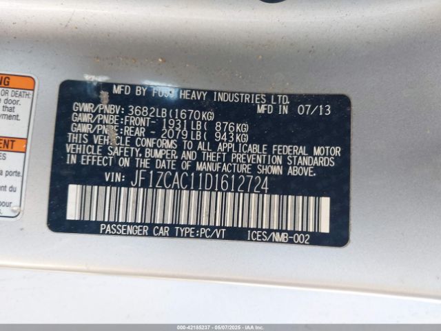 2013 SUBARU BRZ JF1ZCAC11D1612724 Photo 8