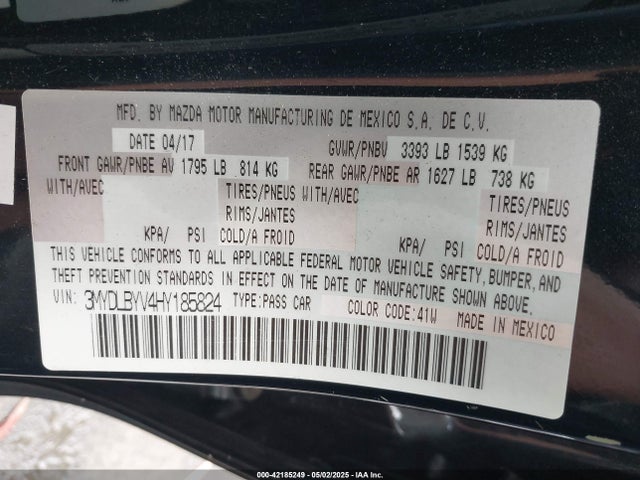 3MYDLBYV4HY185824 Toyota YARIS IA