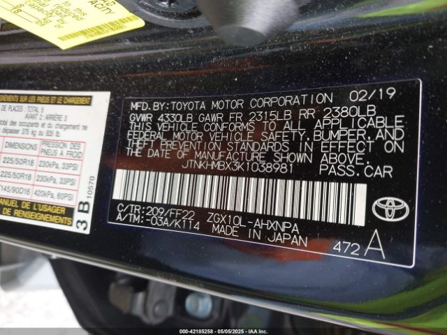 JTNKHMBX3K1038981 Toyota 3zr-fae