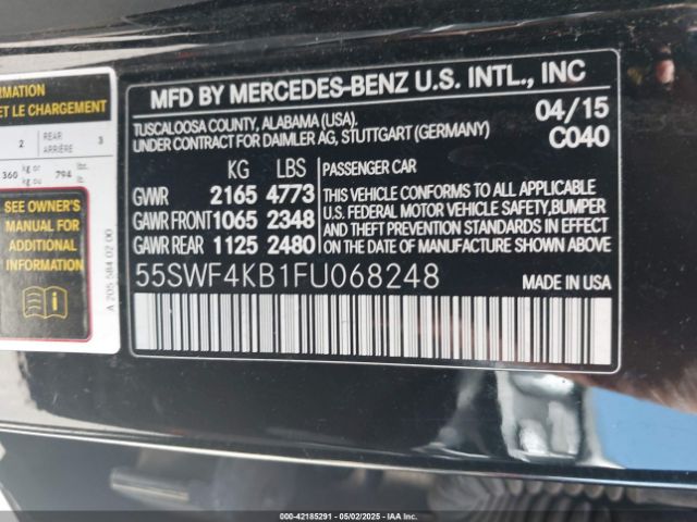 55SWF4KB1FU068248 Mercedes-Benz C 300 4matic/luxury 4matic/sport 4matic