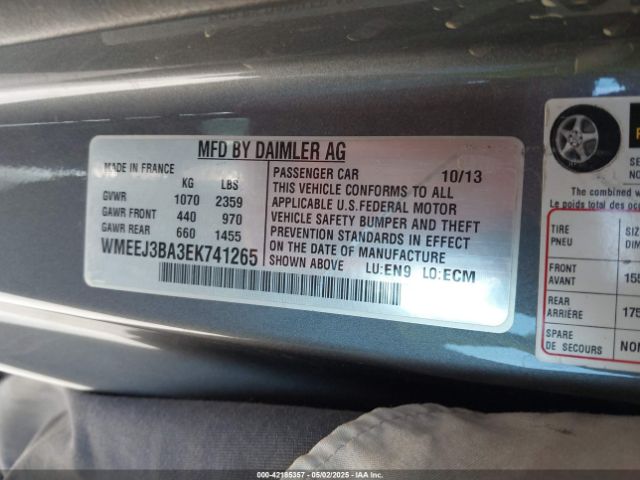 WMEEJ3BA3EK741265 Smart Fortwo Passion/pure