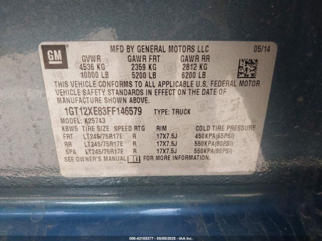 1GT12XE83FF146579 GMC SIERRA 2500HD