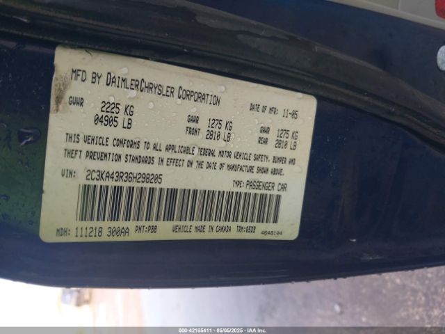 2006 CHRYSLER 300 2C3KA43R36H298205 Photo 8