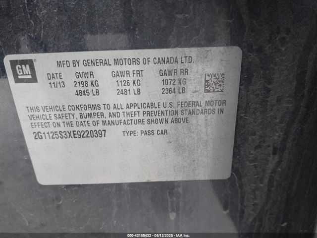 2G1125S3XE9220397 Chevrolet Impala 2lt