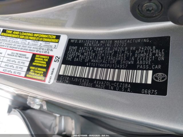 4T1S11AK6PU134957 Toyota CAMRY SE