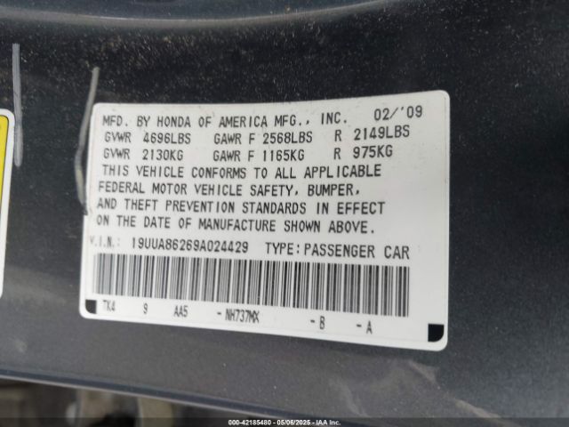 2009 ACURA TL 19UUA86269A024429 Photo 8