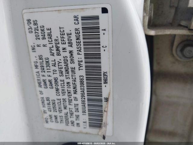 2006 ACURA TL 19UUA66296A039863 Photo 8