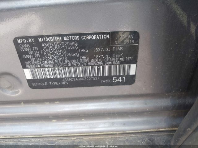 JA4AD2A3XKZ007527 Mitsubishi Outlander Es