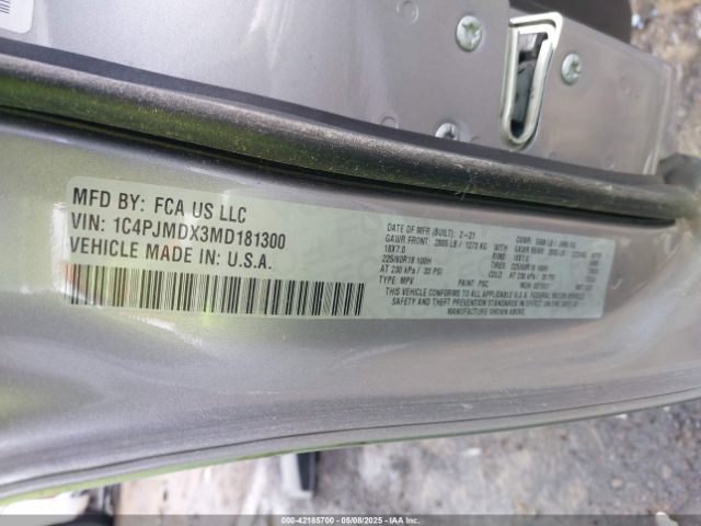 1C4PJMDX3MD181300 Jeep Cherokee Limited 4x4