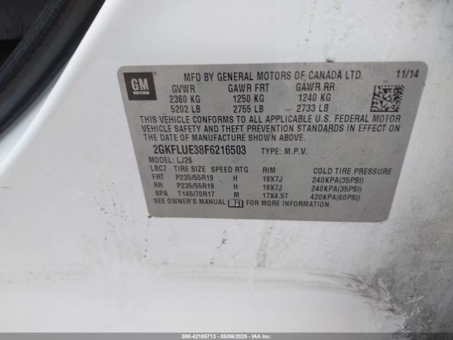 2GKFLUE38F6216503 GMC Terrain Denali