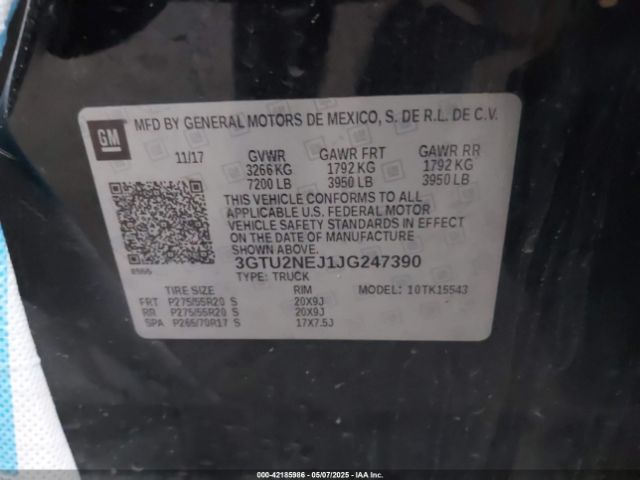 3GTU2NEJ1JG247390 GMC Sierra 1500 Slt