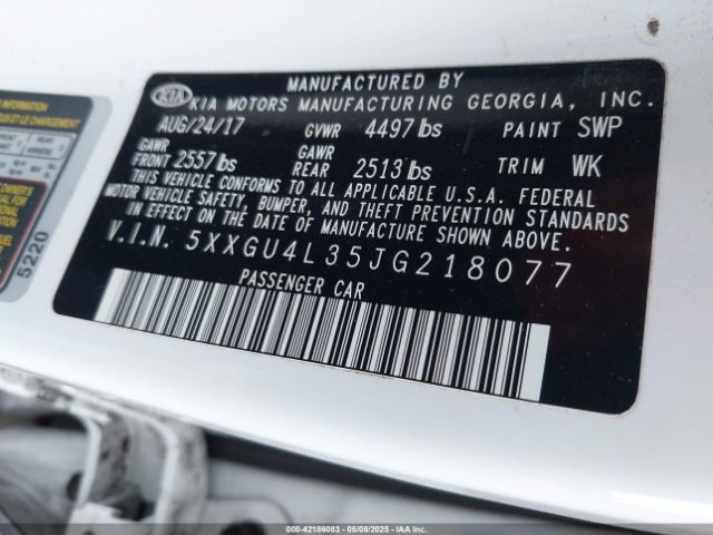 5XXGU4L35JG218077 KIA OPTIMA EX