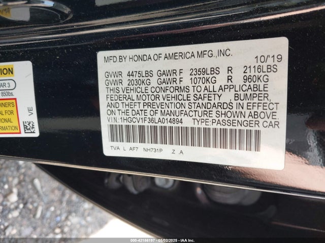 1HGCV1F36LA014894 Honda Accord Sport