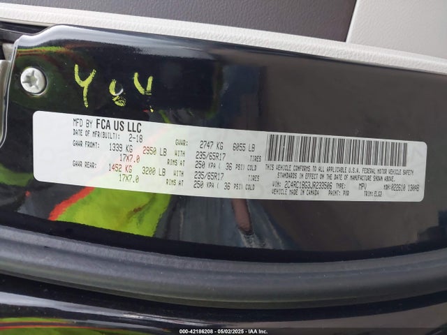 2C4RC1BG3JR233506 Chrysler Pacifica Touring L