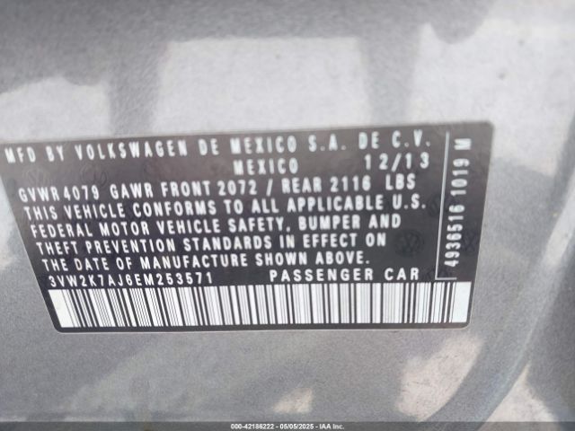 3VW2K7AJ6EM253571 Volkswagen Jetta 2.0l S