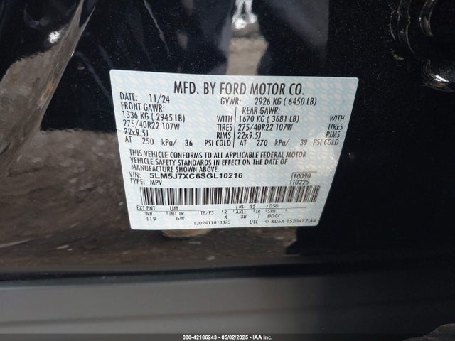 5LM5J7XC6SGL10216 Lincoln gtdi
