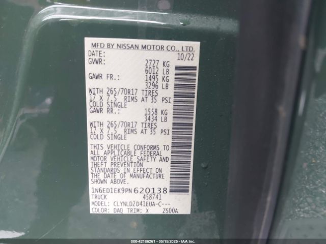 2023 NISSAN FRONTIER 1N6ED1EK9PN620138 Photo 8