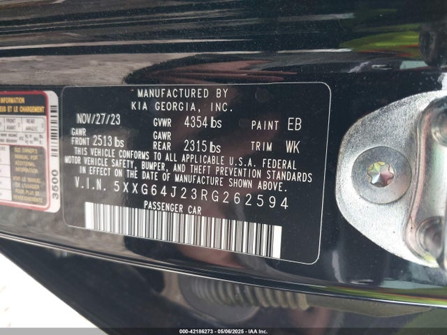 5XXG64J23RG262594 KIA t-gdi gamma ii