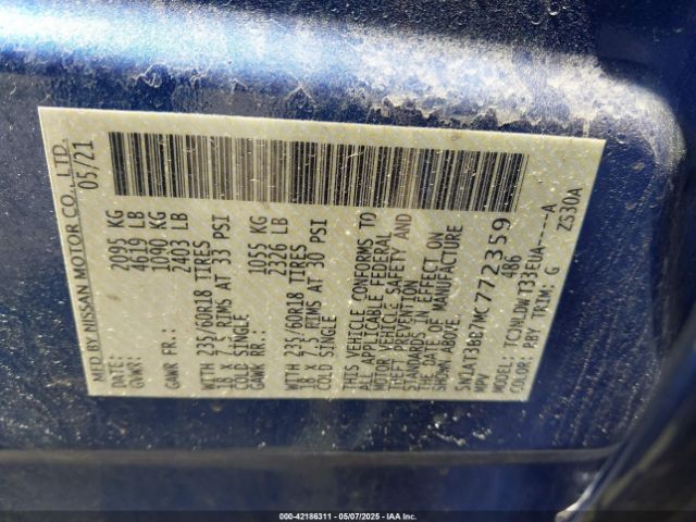 2021 NISSAN ROGUE 5N1AT3BB7MC772359 Photo 8