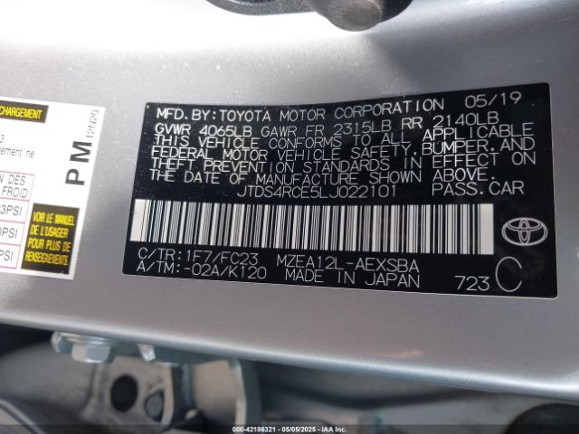 JTDS4RCE5LJ022101 Toyota COROLLA SE