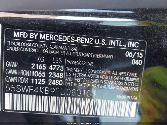 55SWF4KB9FU080101 Mercedes-Benz C 300 4matic/luxury 4matic/sport 4matic