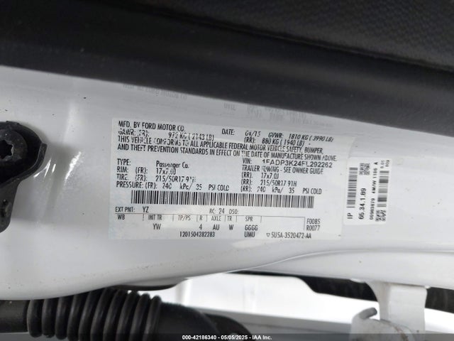 Ford FOCUS SE 2015 1FADP3K24FL292262 Image 9
