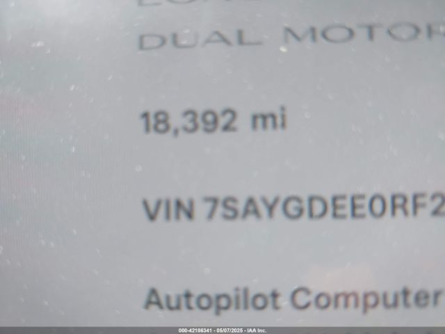 7SAYGDEE0RF200291 Tesla Model Y