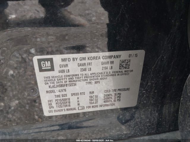 KL4CJHSB5FB132234 Buick Encore Premium