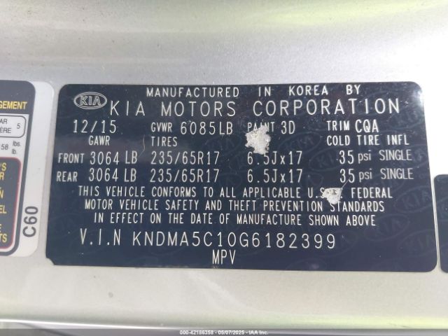 KNDMA5C10G6182399 KIA Sedona L