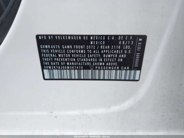 3VW2K7AJ0EM367470 Volkswagen Jetta 2.0l S