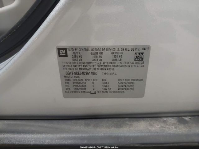 2013 CADILLAC SRX 3GYFNCE34DS614865 Photo 8