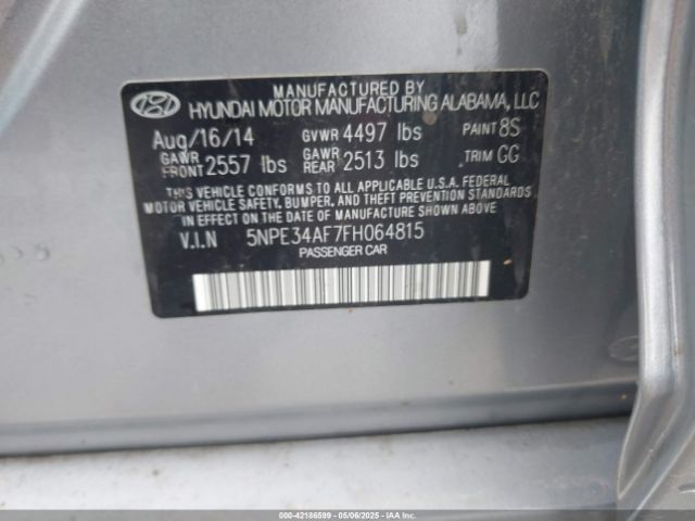 5NPE34AF7FH064815 Hyundai Sonata Sport