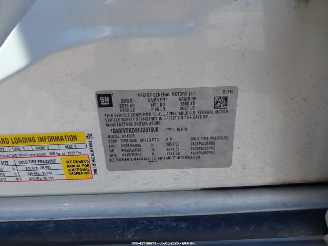 1GKKVTKD9FJ267690 GMC Acadia Denali