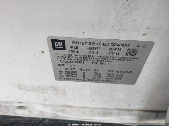 KL7CJKSB1HB260053 Chevrolet TRAX LS