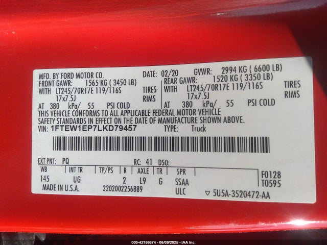 Ford F-150 Xlt 2020 1FTEW1EP7LKD79457 Image 9