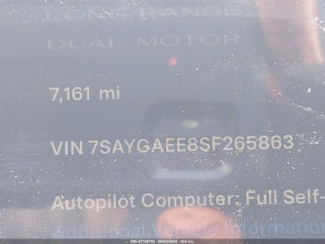 7SAYGAEE8SF265863 Tesla Model Y Long Range Dual Motor All-wheel Drive