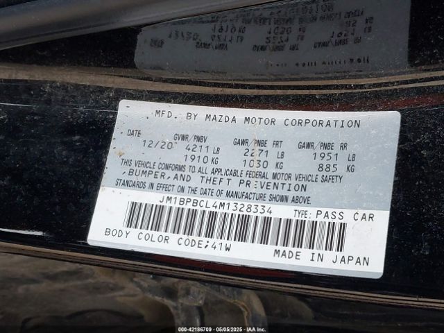 JM1BPBCL4M1328334 Mazda Mazda3 Preferred