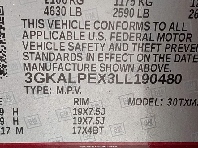2020 GMC TERRAIN 3GKALPEX3LL190480 Photo 8