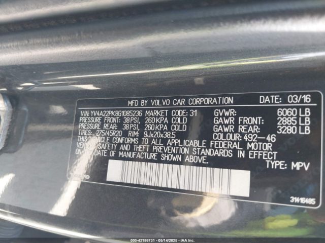 YV4A22PK8G1085236 Volvo Xc90 T6 Momentum