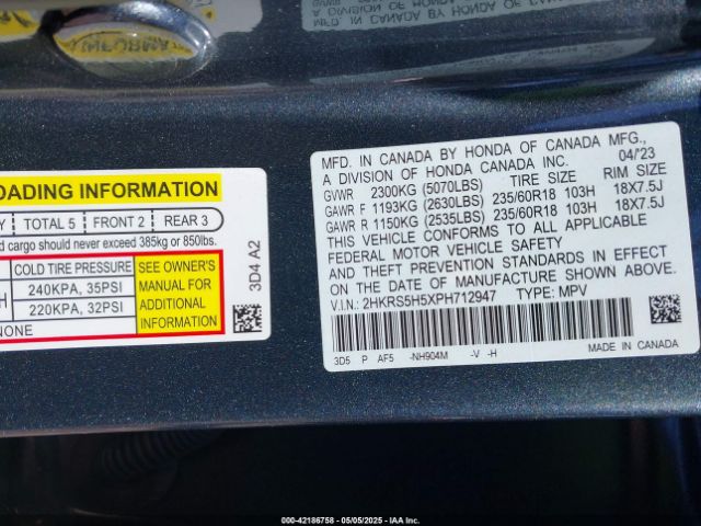 2HKRS5H5XPH712947 Honda lfc3