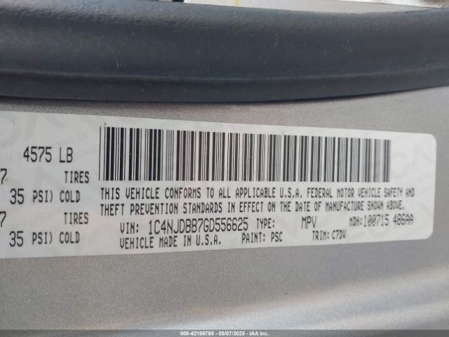 1C4NJDBB7GD556625 Jeep Compass Sport
