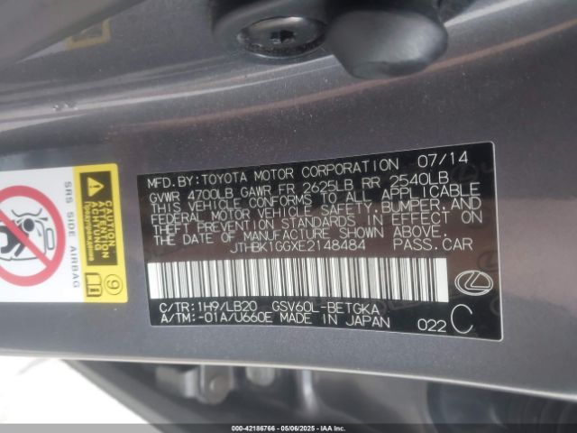 JTHBK1GGXE2148484 Lexus ES 350