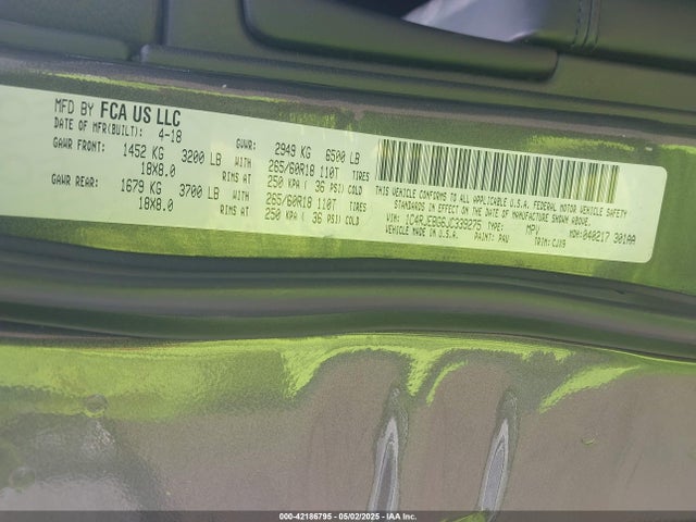 1C4RJEBG6JC339275 Jeep Grand Cherokee Limited 4x2