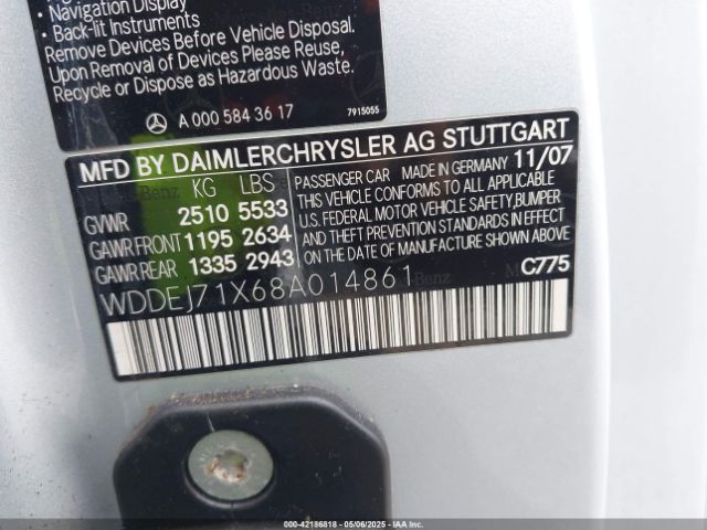 2008 MERCEDES-BENZ CL 550 WDDEJ71X68A014861 Photo 8